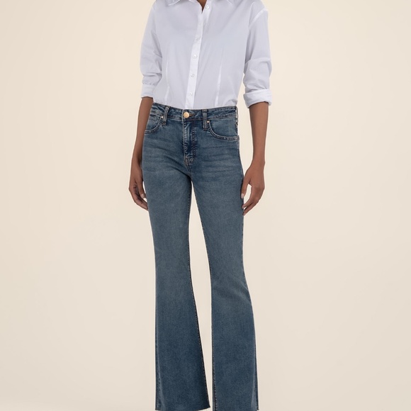 Kut from the Kloth Stella High Rise Flare Size 1212 / Debonairly W/Dk Base Wash - Picture 1 of 5